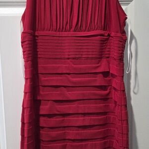 Aa Studio Red Sheath Cocktail Dress V-neck Sleeveless